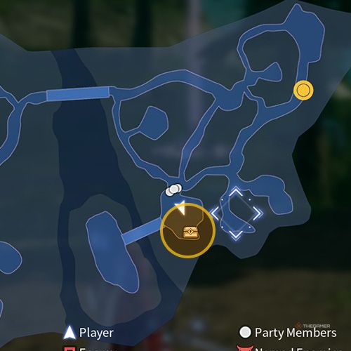 The treasure chest number three location is displayed on the map in additional quest two in Sword Art Online Fractured Daydream