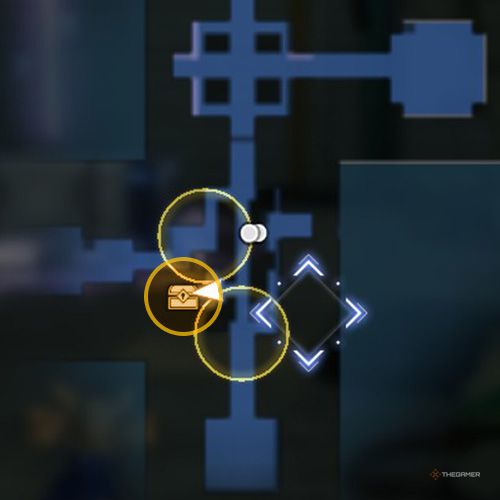 The treasure chest number three location is displayed on the map in fifth chapter&rsquo;s quest five in Sword Art Online Fractured Daydream