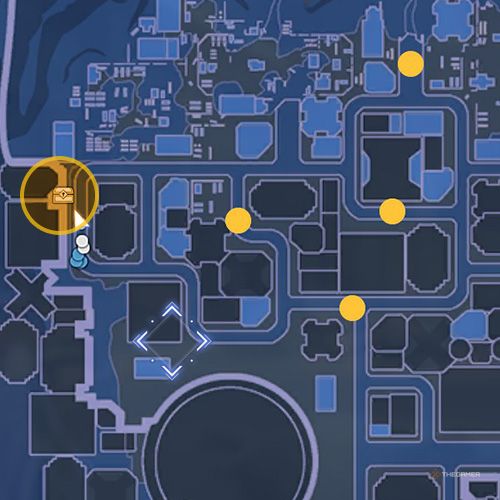 The treasure chest number three location is displayed on the map in fifth chapter&rsquo;s quest four in Sword Art Online Fractured Daydream