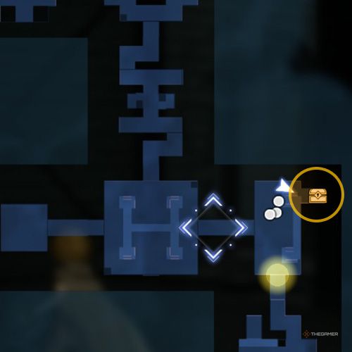 The treasure chest number three location is displayed on the map in fifth chapter&rsquo;s quest six in Sword Art Online Fractured Daydream