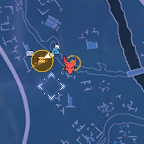 The treasure chest number three location is displayed on the map in fifth chapter&rsquo;s side quest five in Sword Art Online Fractured Daydream