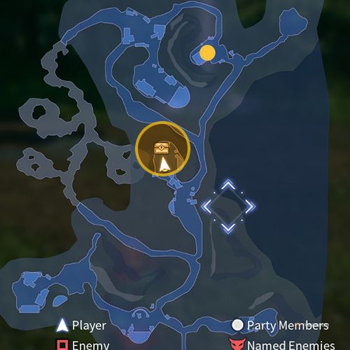 The treasure chest number two location is displayed on the map in additional quest one in Sword Art Online Fractured Daydream