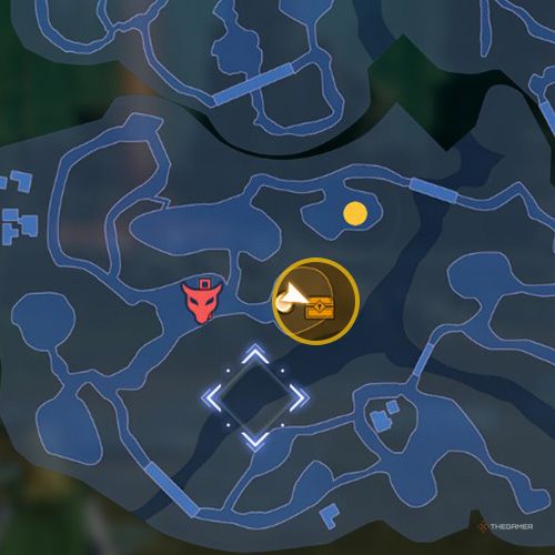 The treasure chest number two location is displayed on the map in fourth chapter&rsquo;s side quest five in Sword Art Online Fractured Daydream