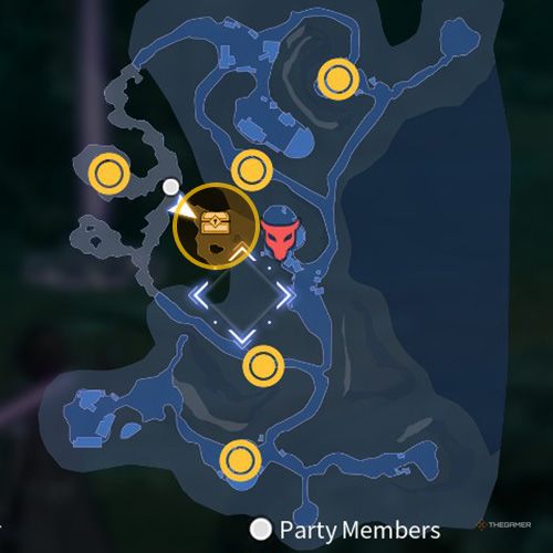 The treasure chest number two location is displayed on the map in fourth chapter&rsquo;s side quest four in Sword Art Online Fractured Daydream