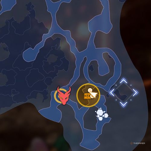 The treasure chest no 3 location is displayed on the map in fourth chapter&rsquo;s side quest two in Sword Art Online Fractured Daydream