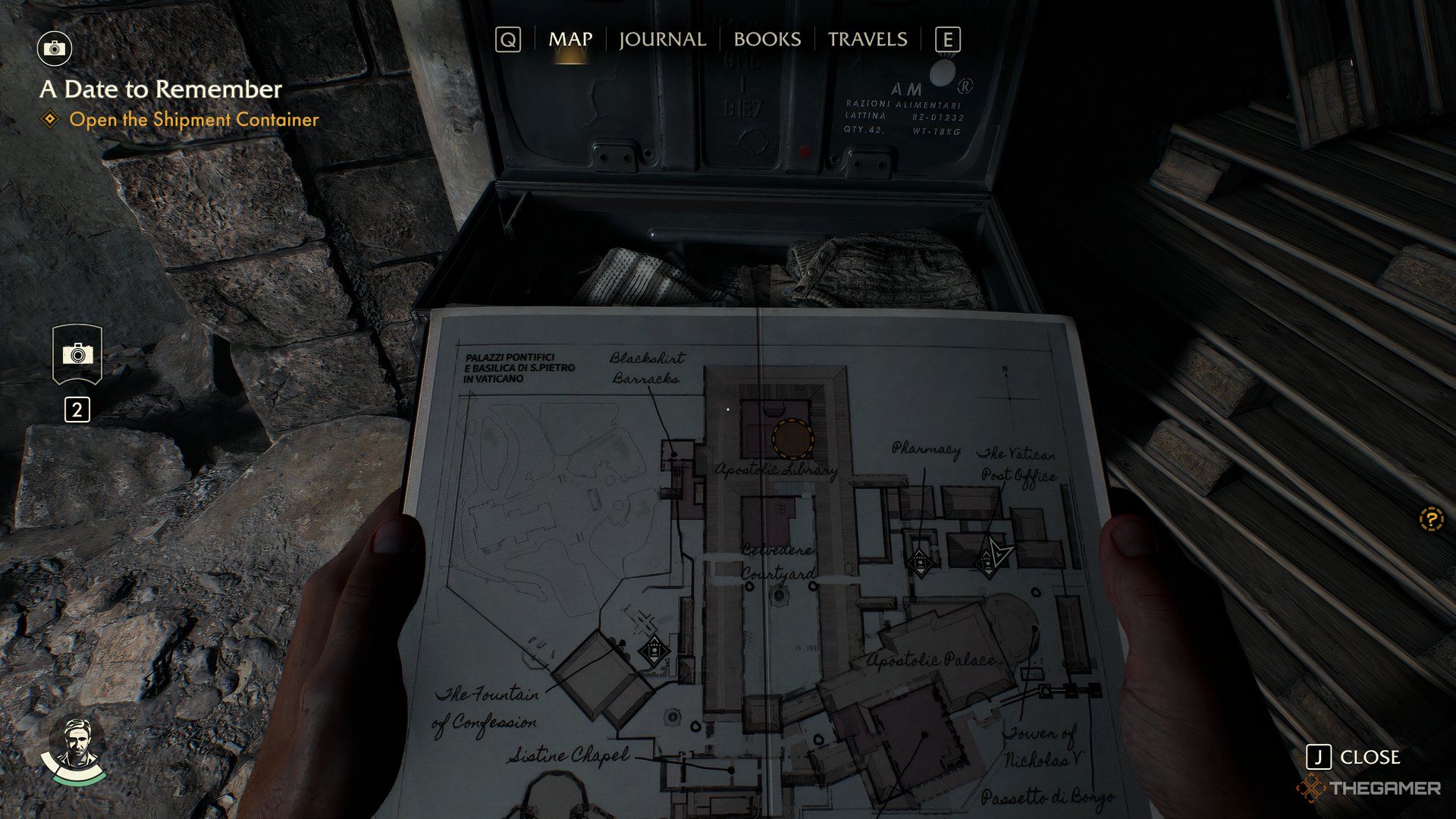 Indy with a map near a chest with the Street Scrapper perk in Indiana Jones And The Great Circle.