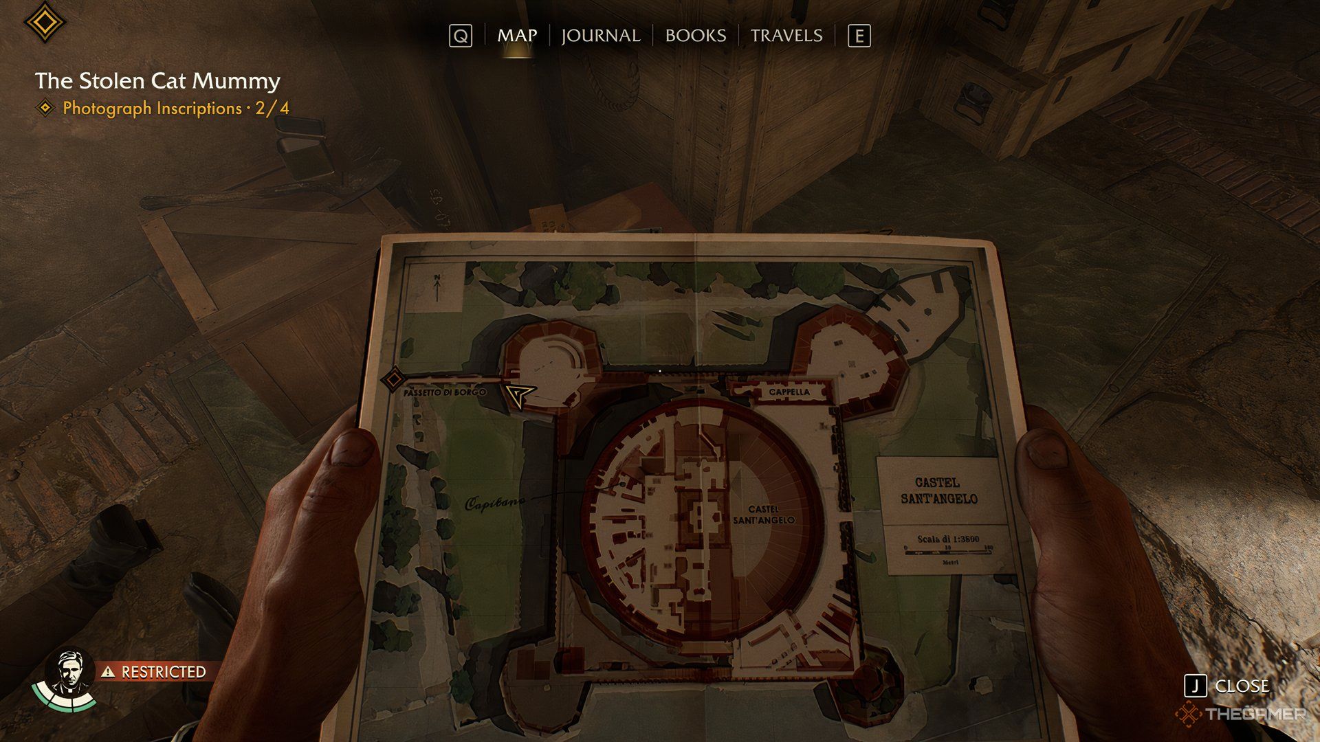 Indy holding a map next to the Brawler (1) location in Indiana Jones And The Great Circle.