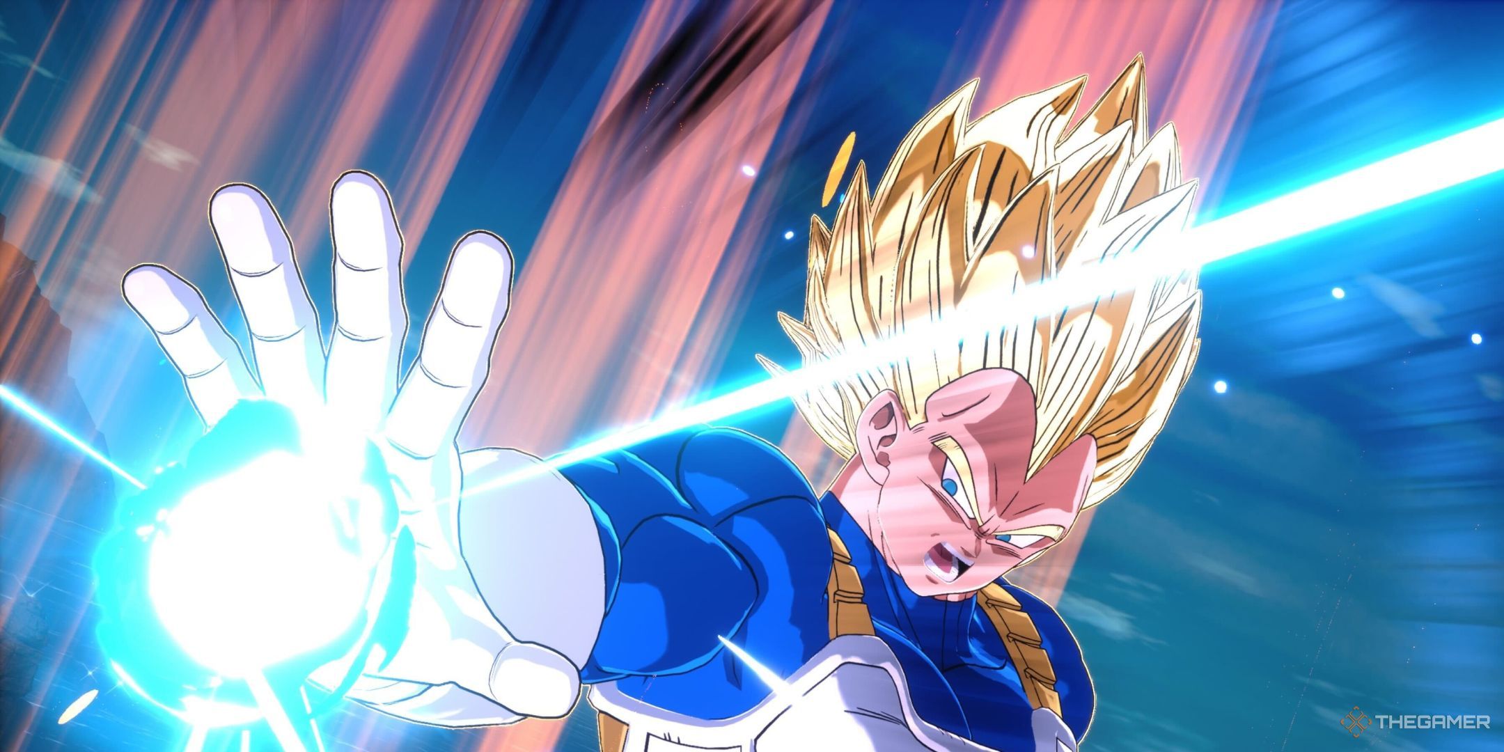 Super Vegeta using the Big Bank Attack in Dragon Ball: Sparking Zero.