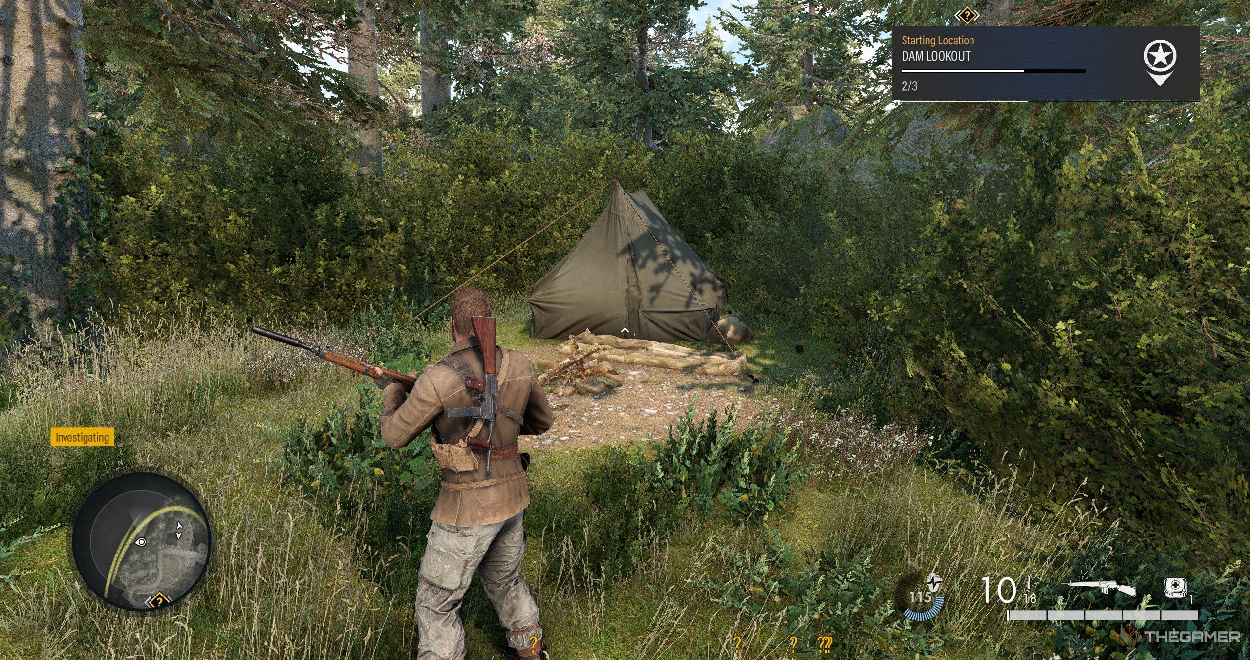 A photo of a campsite in Sniper Elite: Resistance.