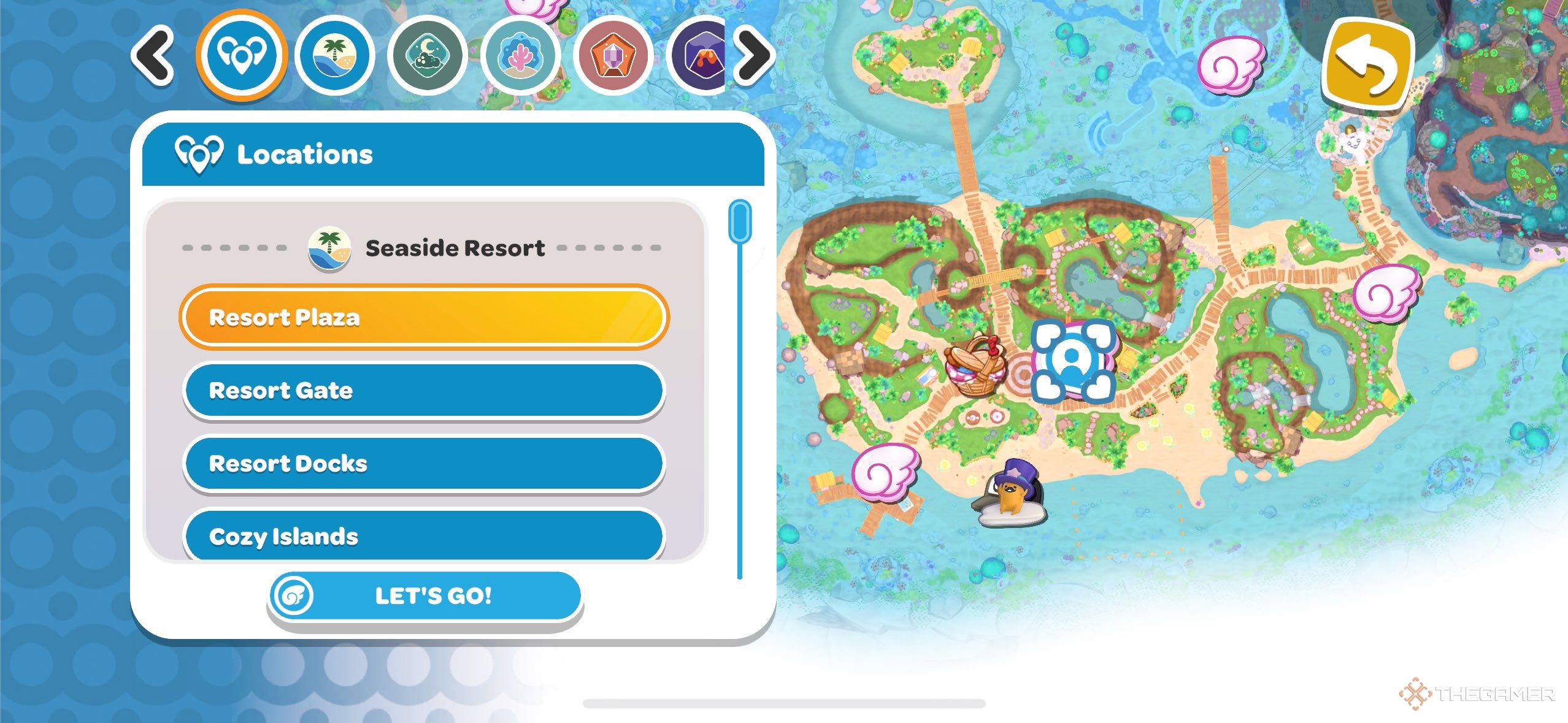 A player looking at the mailbox list in Hello Kitty Island Adventure.