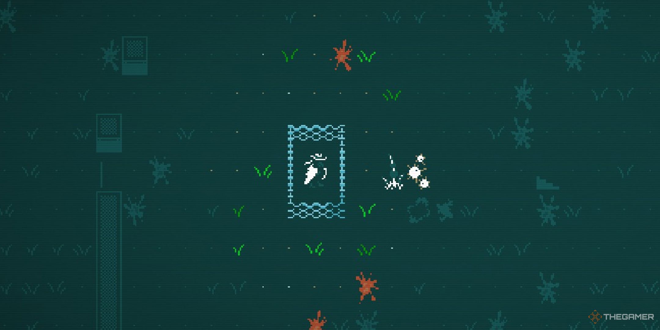 A player using a force bubble in Caves of Qud.