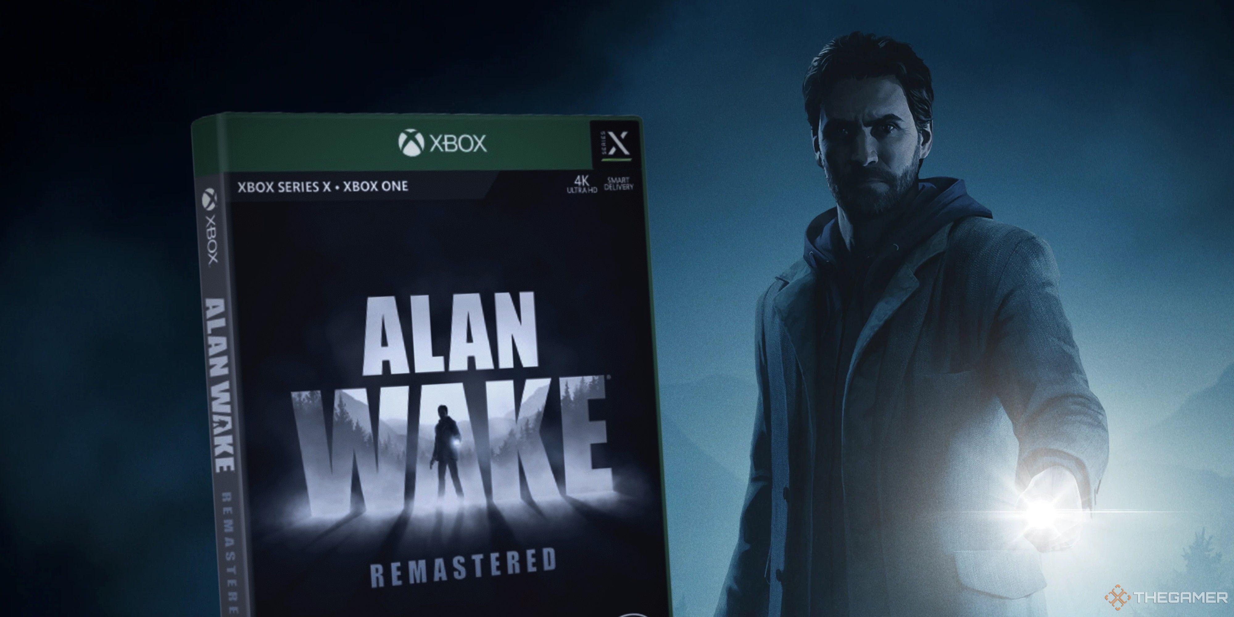 alan wake next to an xbox copy of alan wake remastered.