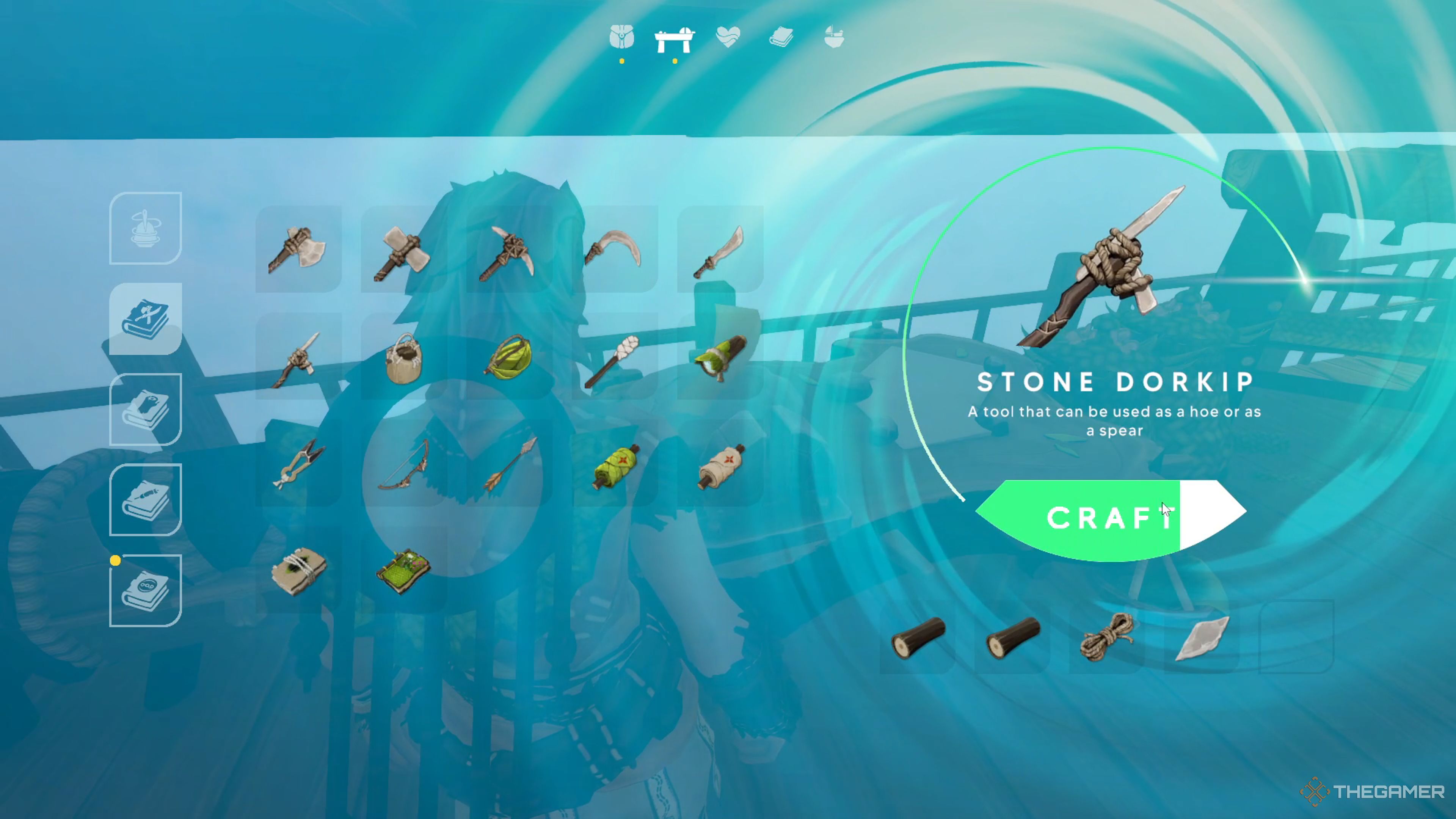 A Stone Dorkip being crafted in Aloft.
