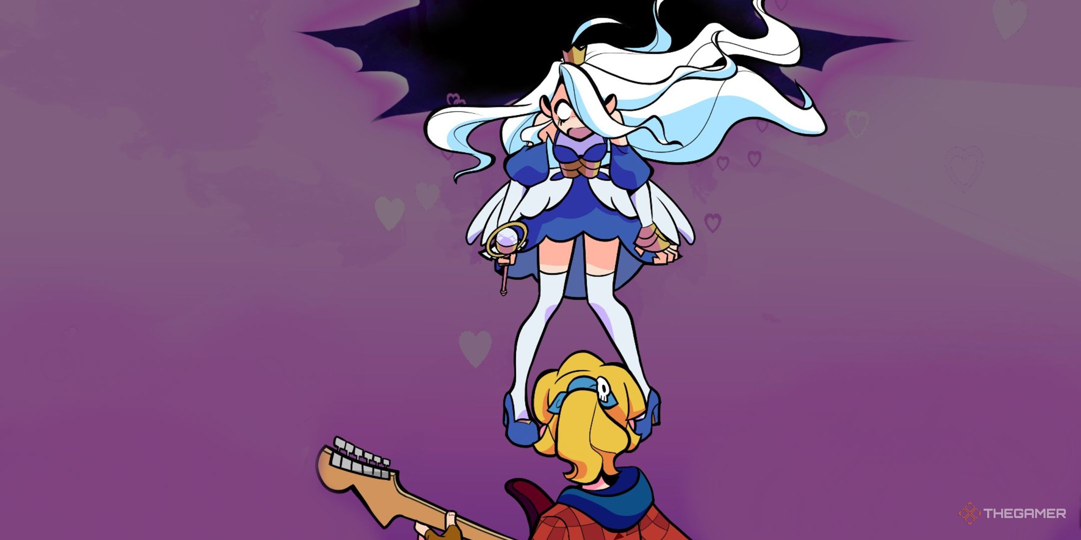 Cadence facing Harmonie in Rift of the Necrodancer.