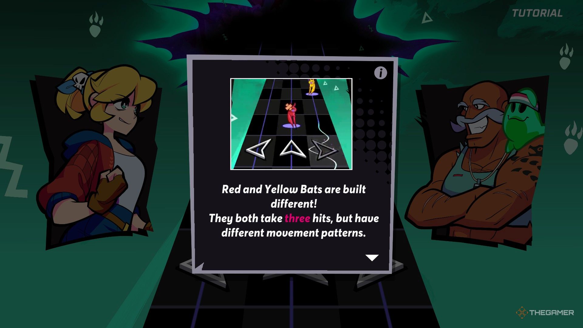 Cadence goining through the tutorial in Rift of the Necrodancer.