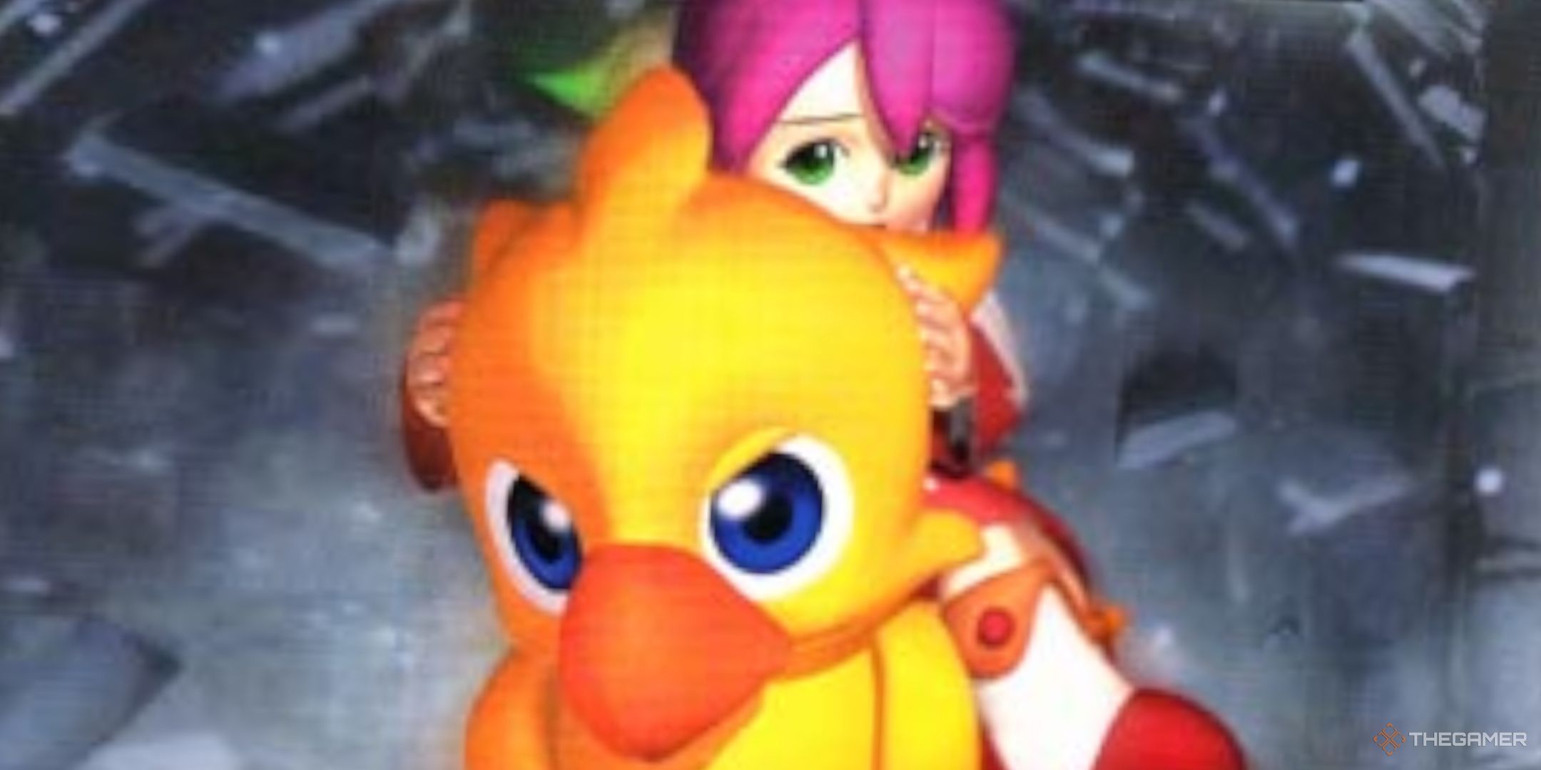 Chocobo's Dungeon 2 cover art. Shiroma riding an angry looking Chocobo.-1