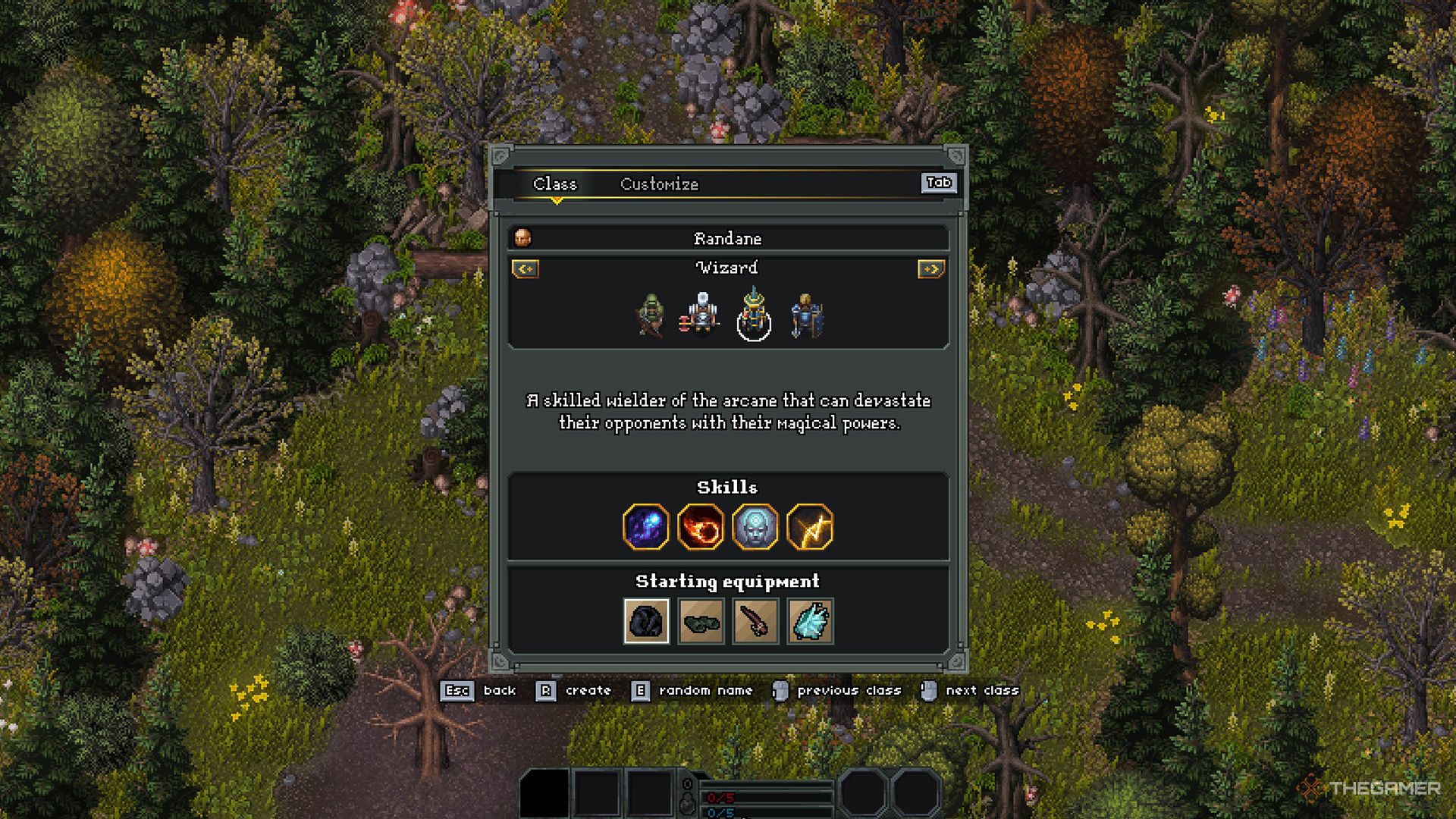 Creating a new character in Heroes of Hammerwatch 2.