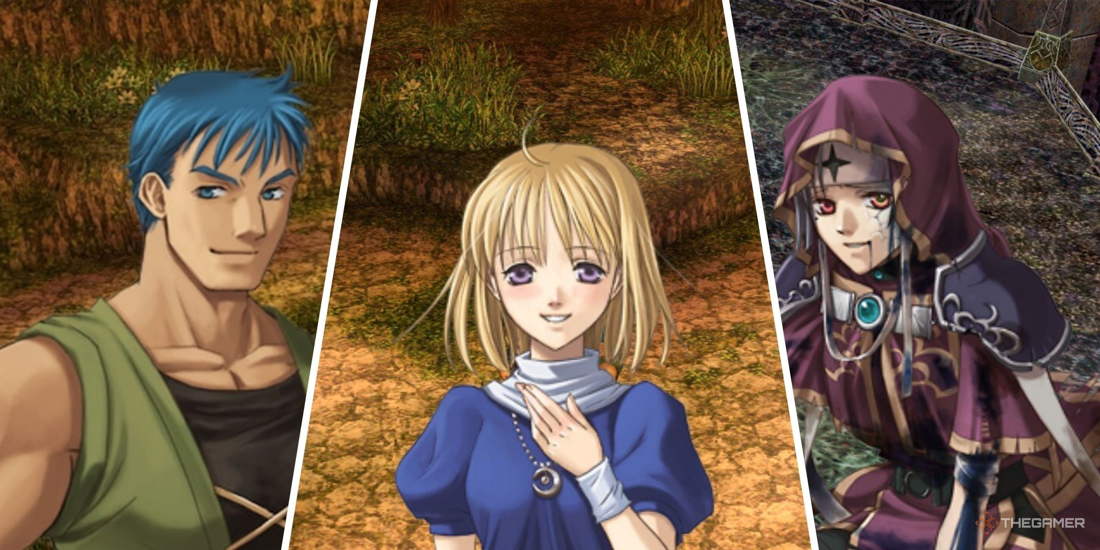Split image of characters from Ys Memoire.