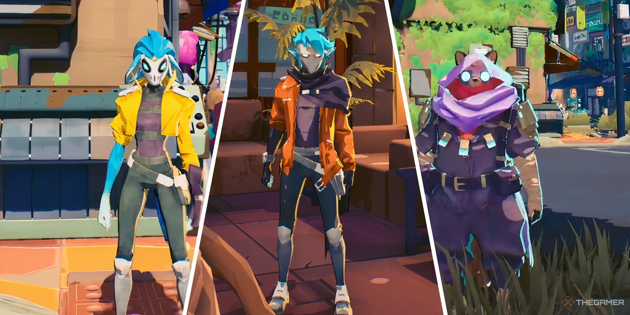 A split image containing all three Breakers from Hyper Light Breaker.