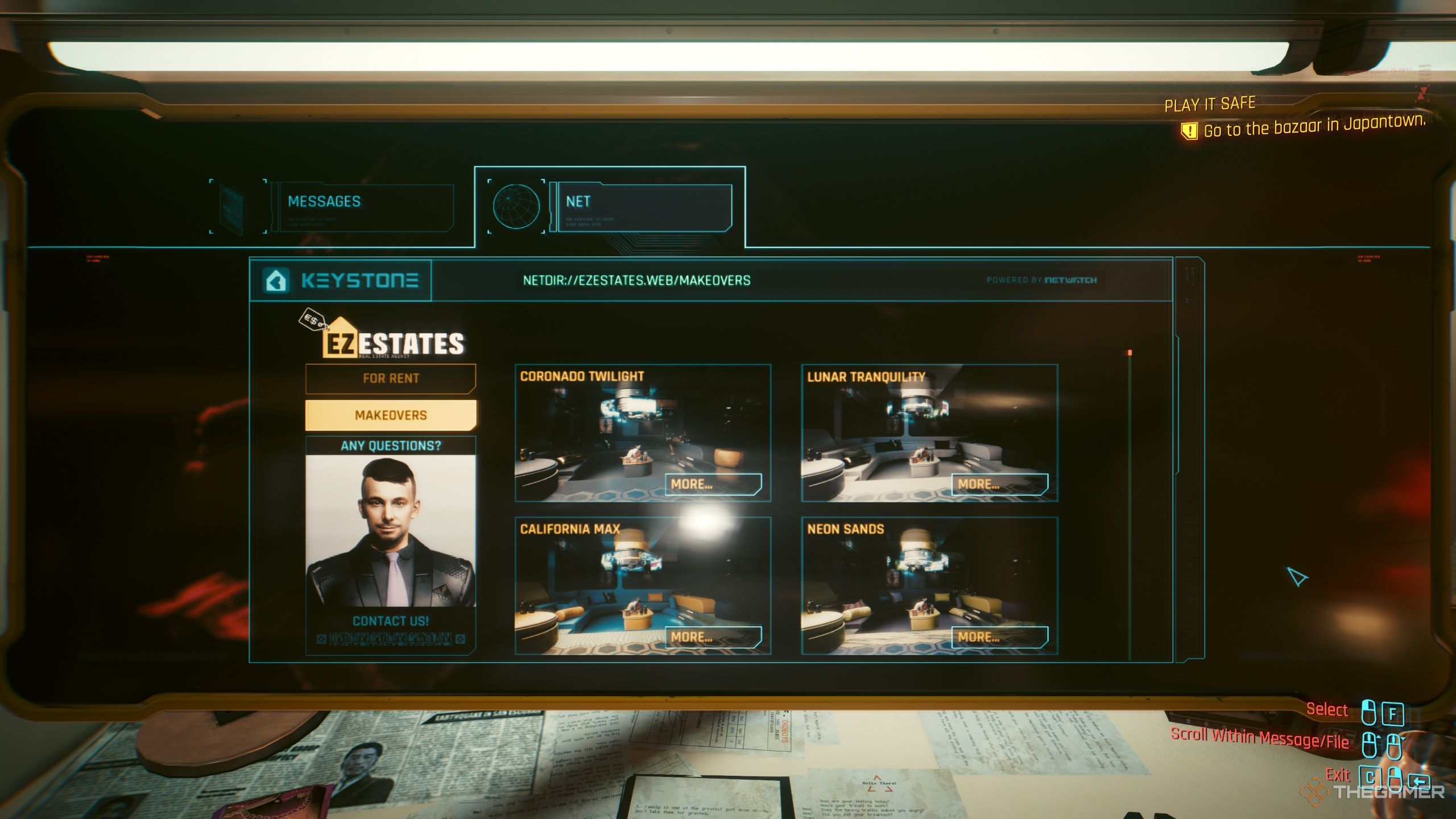 The EZEstates themes available for V's apartment in Cyberpunk 2077