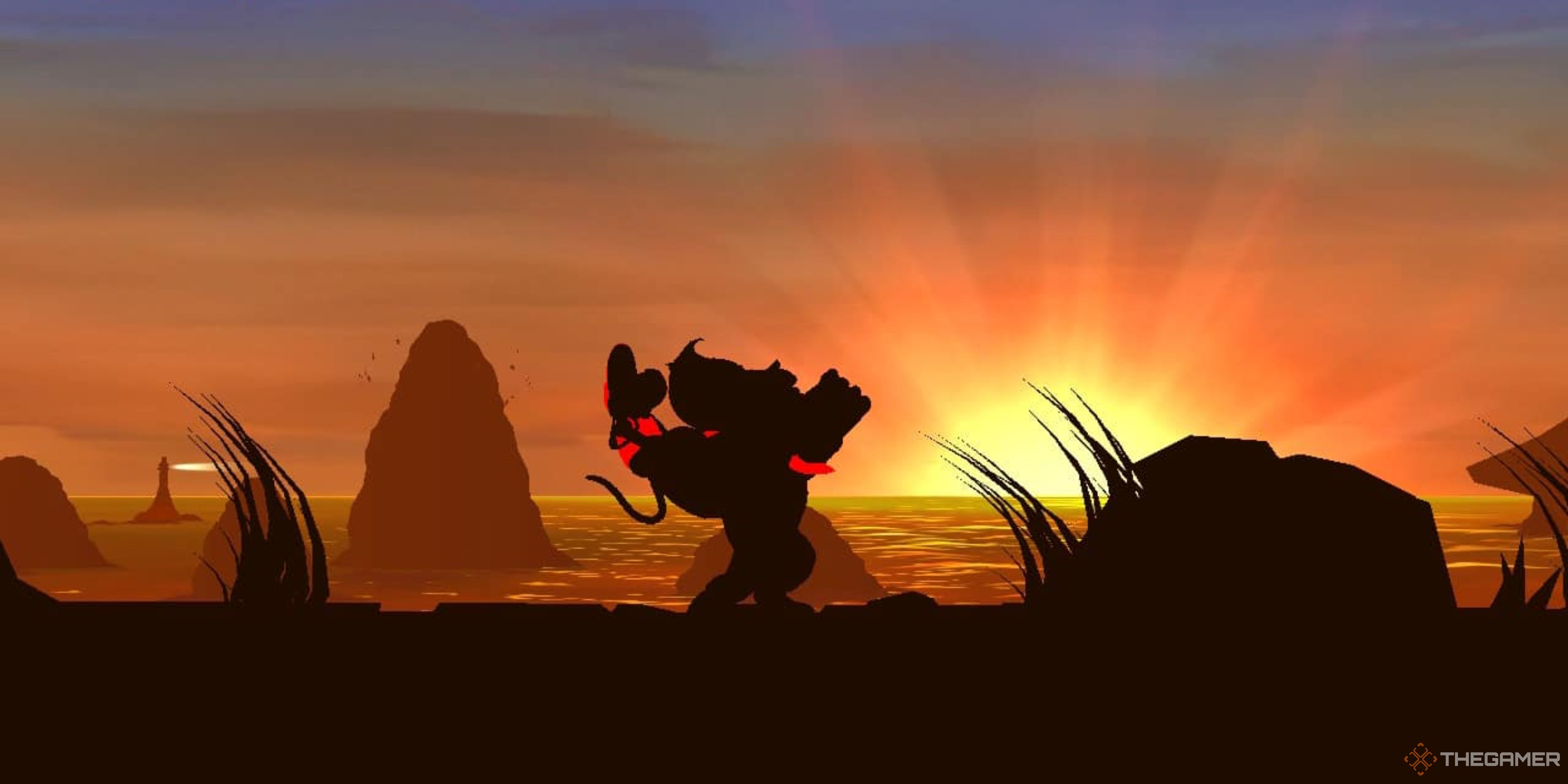 DK and Diddy pound their chests in Sunset Shore in Donkey Kong Country Returns HD.-1