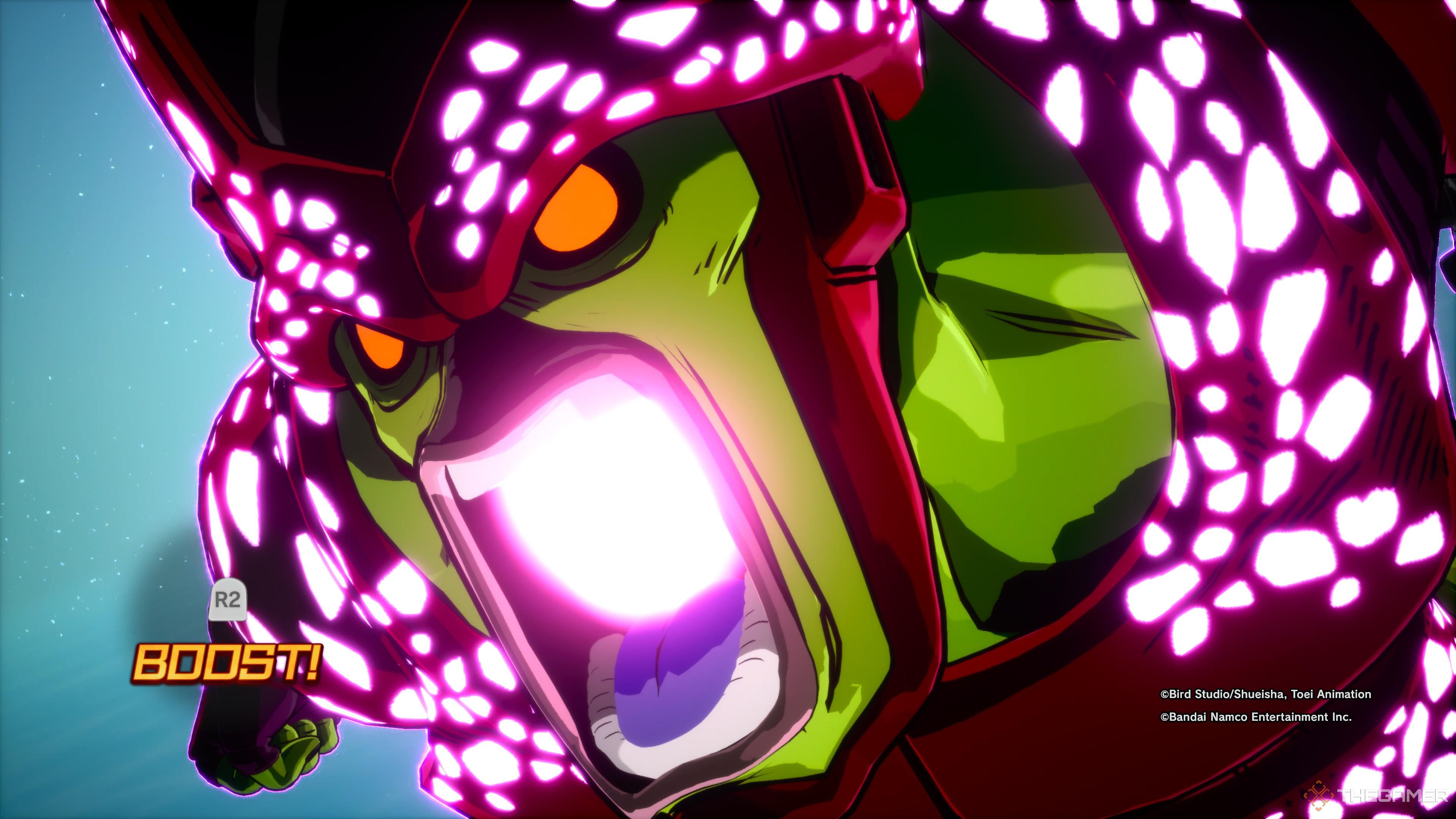Cell Max در حال شارژ کردن حرکت ویژه Max Cannon خود در Dragon Ball: Sparking Zero است.