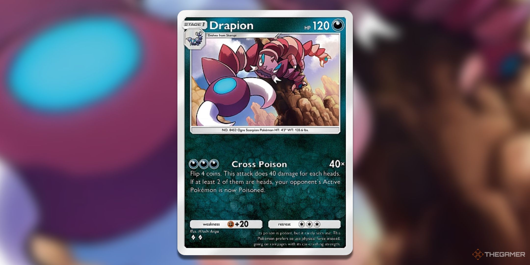 Drapion Pokemon TCG Pocket Space Time Smackdown Card Art.