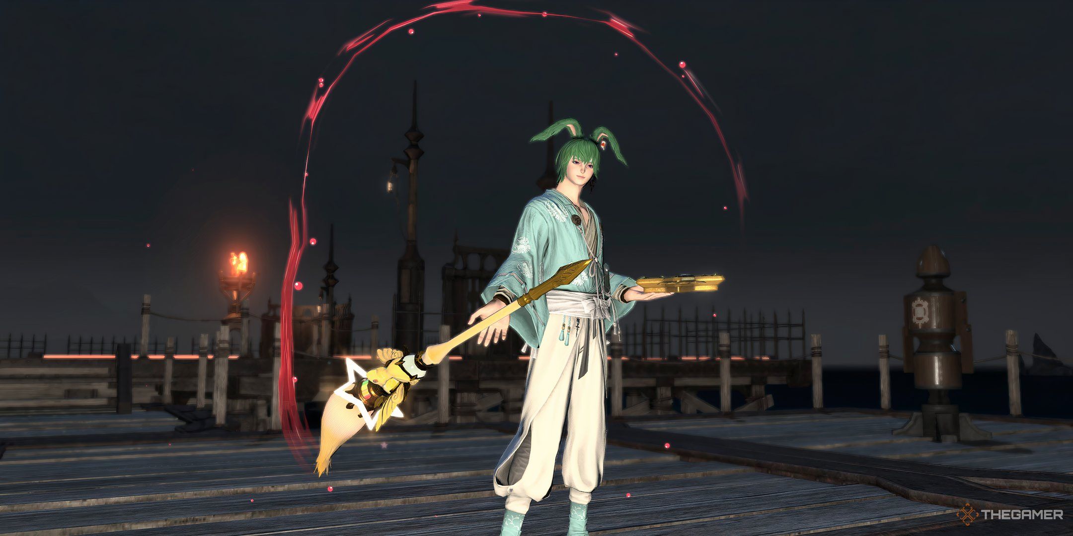 A Pictomancer in Final Fantasy 14.