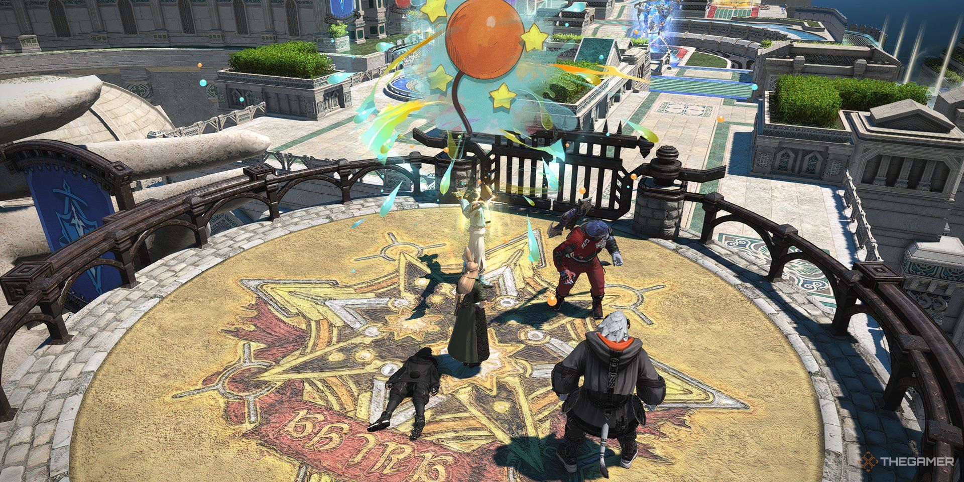 یک تصویرگر در حال آماده سازی برای یک مسابقه PvP در Final Fantasy 14 است.