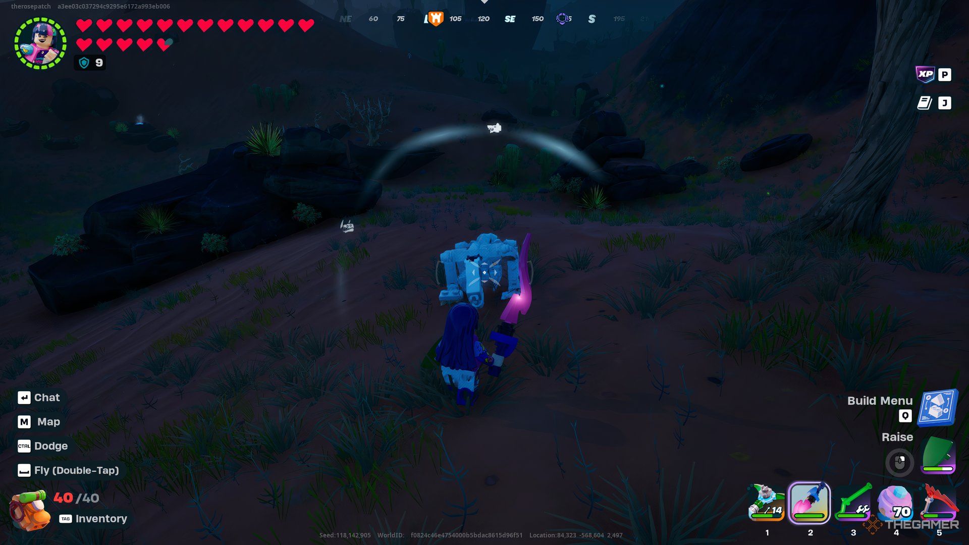 Fighting A Bone Wolf In Lego Fortnite Odyssey.