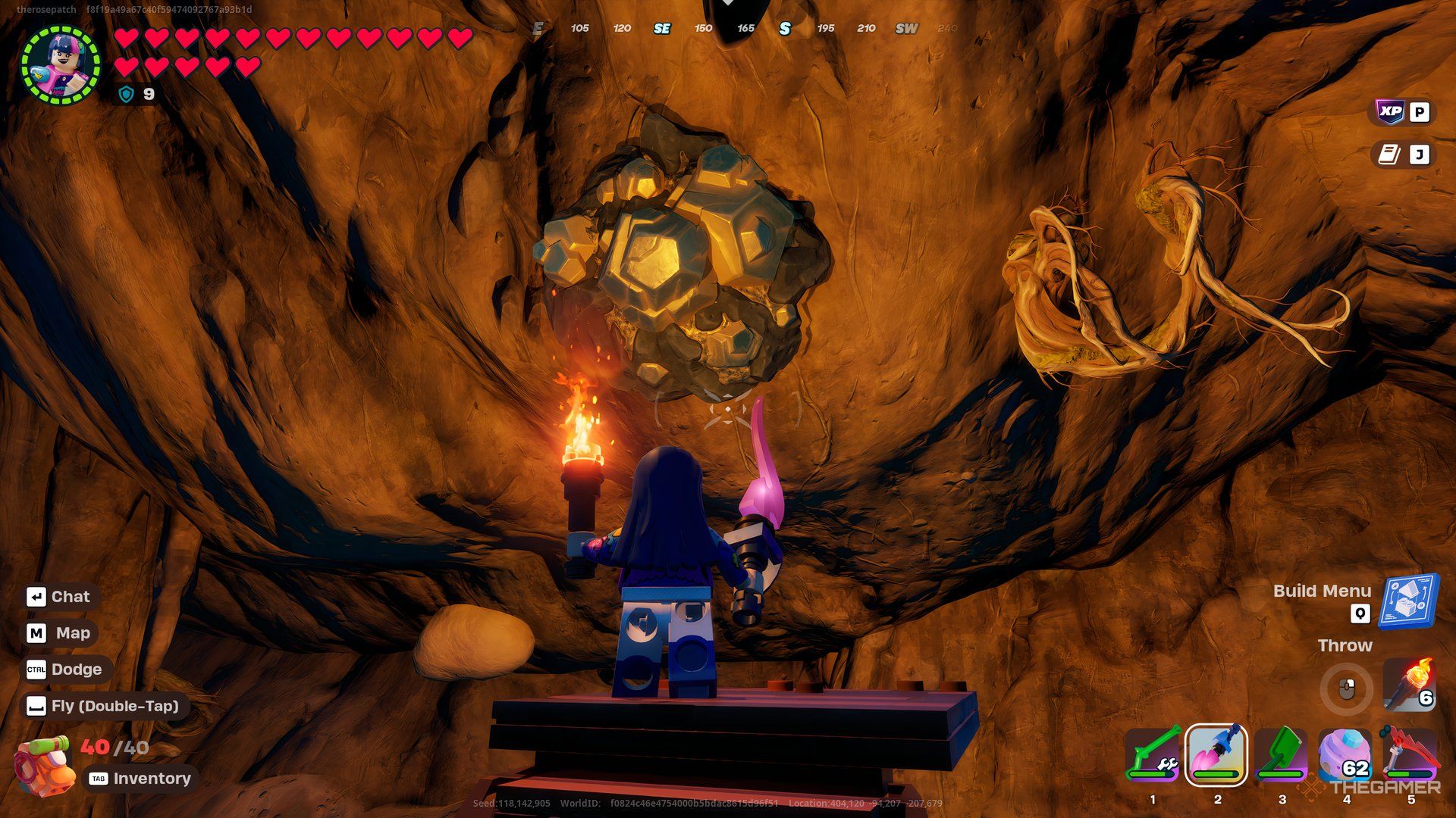 Finding Gold Ore In Lost Isles Caves In Lego Fortnite Odyssey.