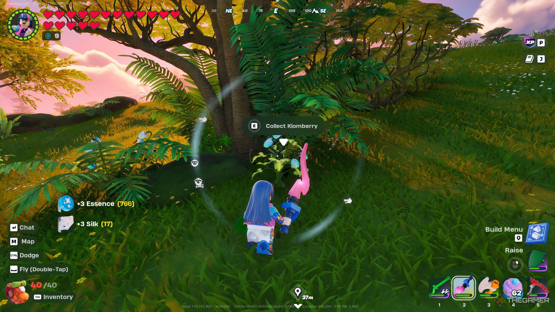 Finding A Klomberry Bush In Lost Isles In Lego Fortnite Odyssey.