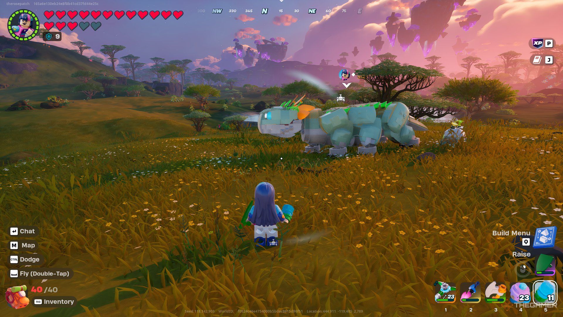 Feeding A Klombo In Lost Isles In Lego Fortnite Odyssey.