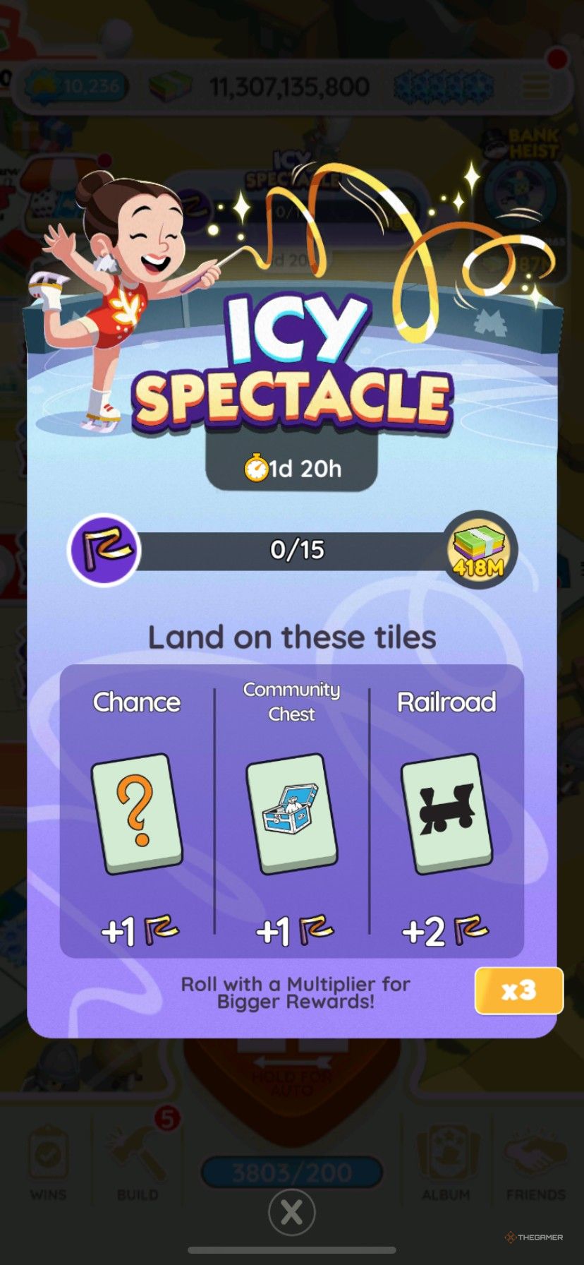 How to earn points in Icy Spectacle in Monopoly Go.