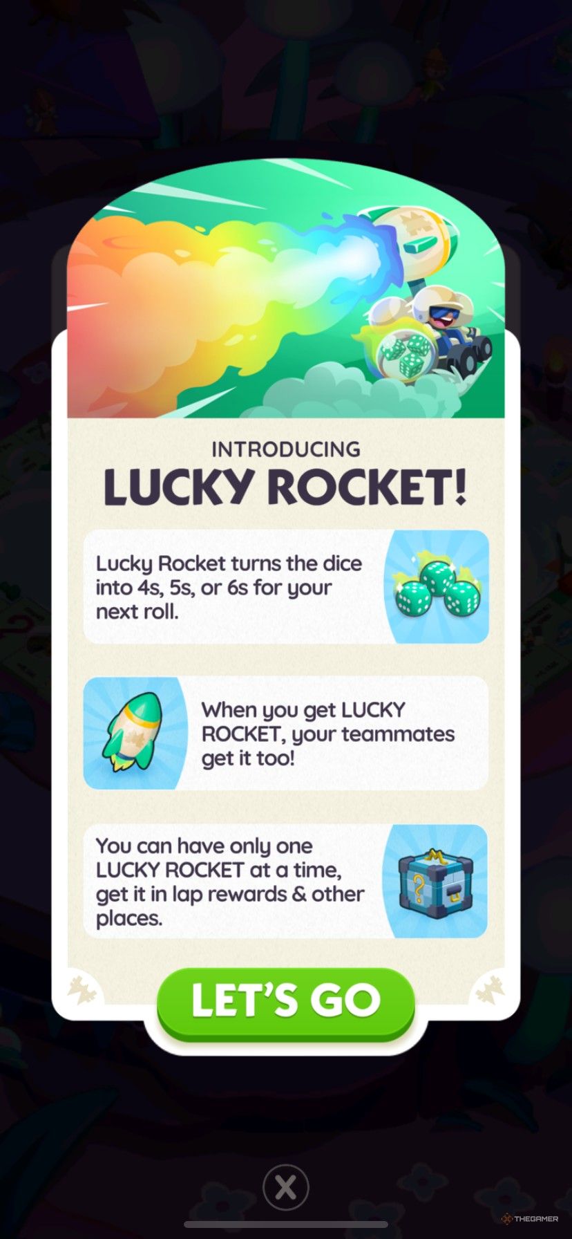 How to get and use the lucky rocket in Monopoly Go.