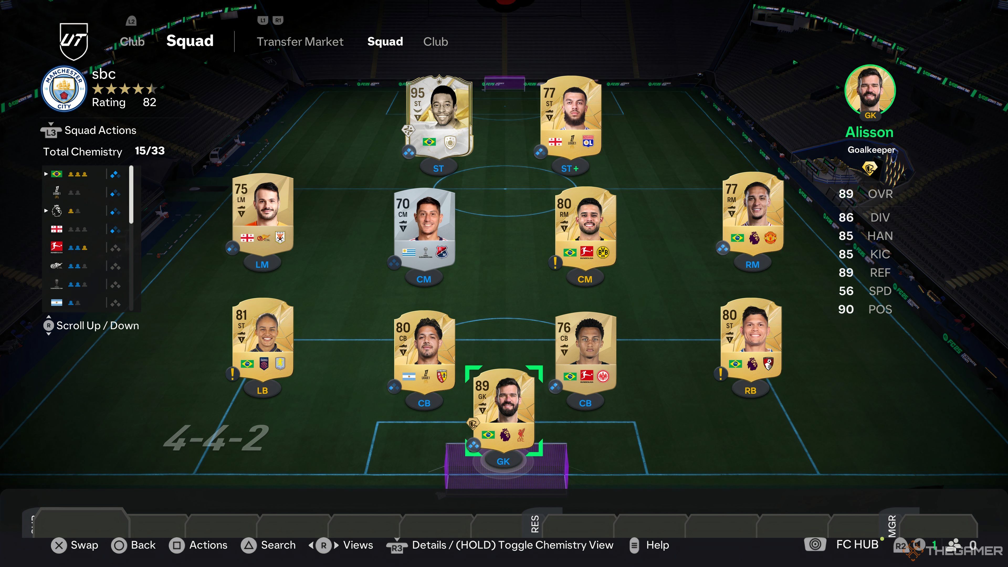 تصویری از ترکیب بازی در EA Sports FC 25. 