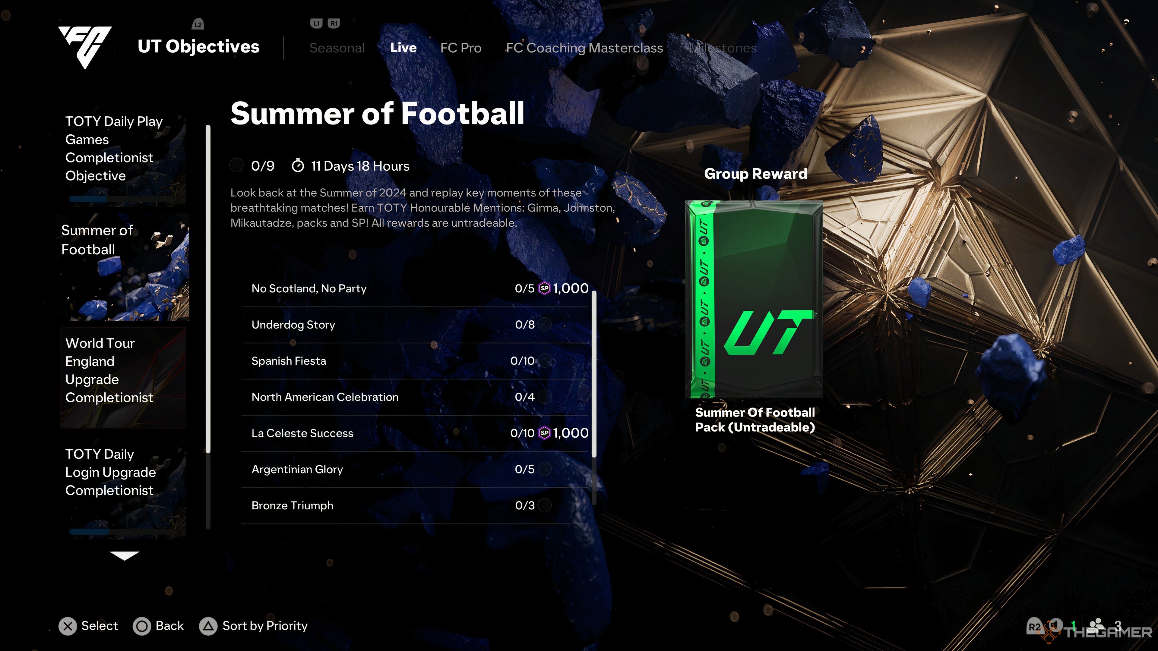 تصویری از گروه هدف تابستان فوتبال در EA Sports FC 25. 