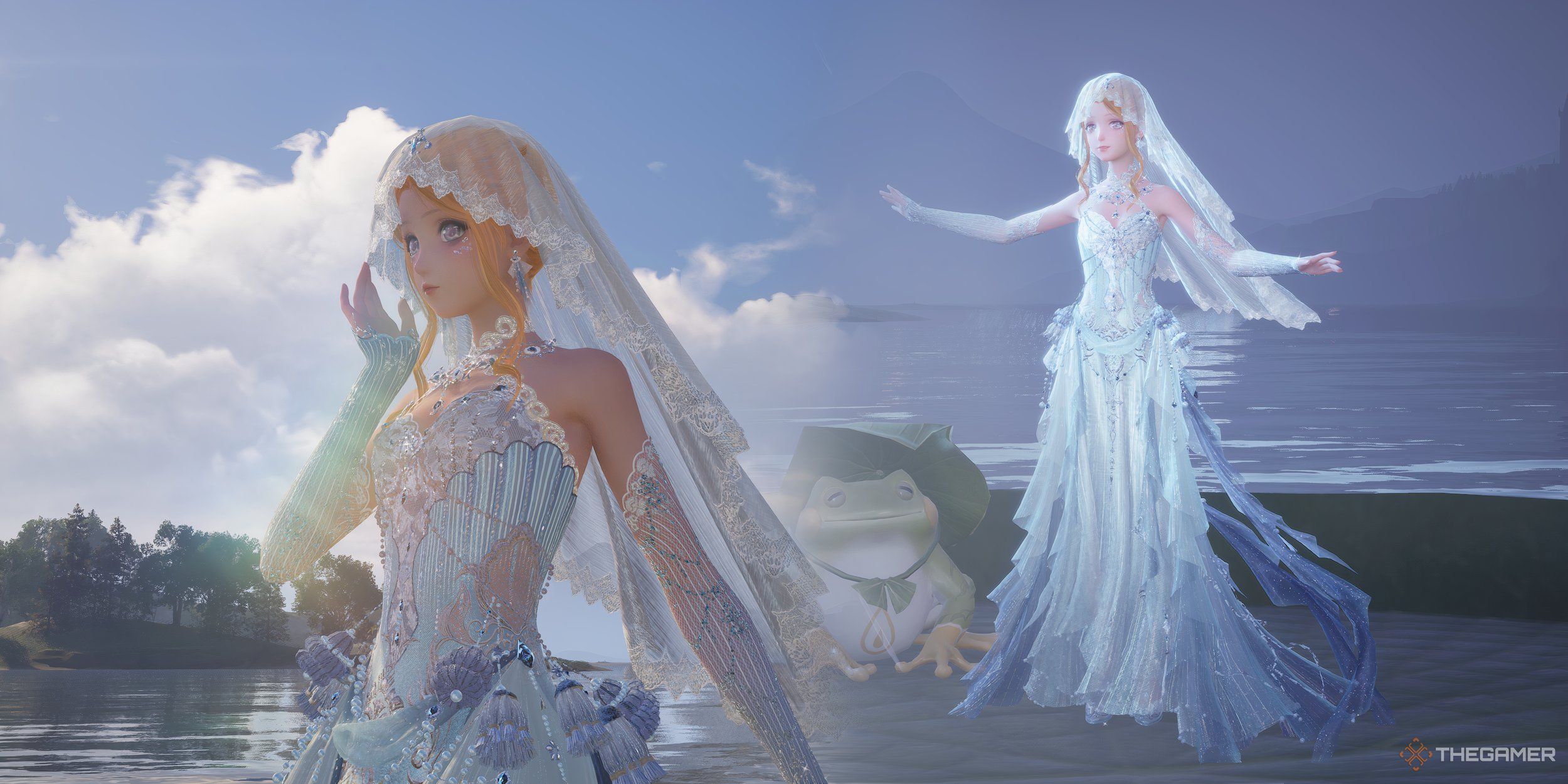 Collage of Nikki in the center of Silken Lake, rain or shine.