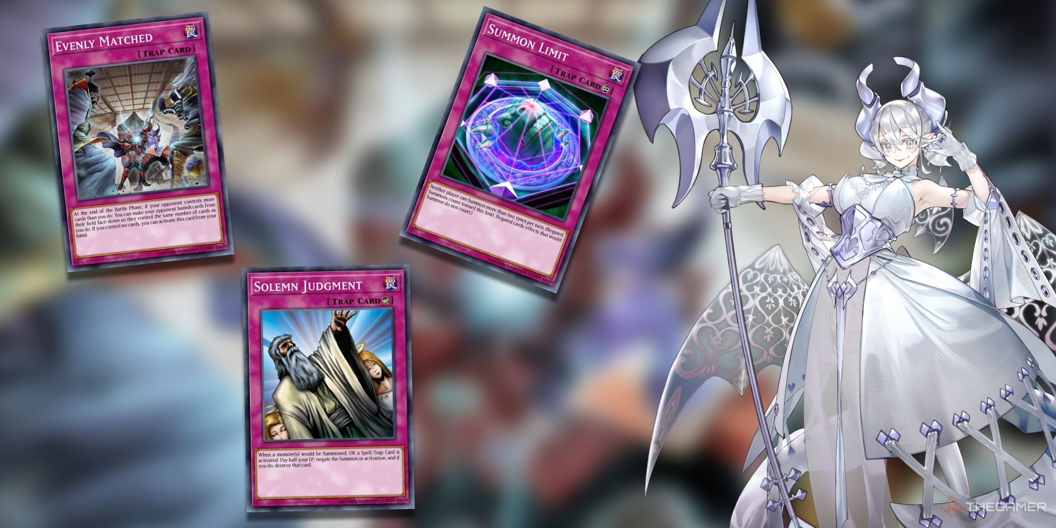 Lovely Labrynth next to various Trap Cards from the Yu-Gi-Oh! TCG.