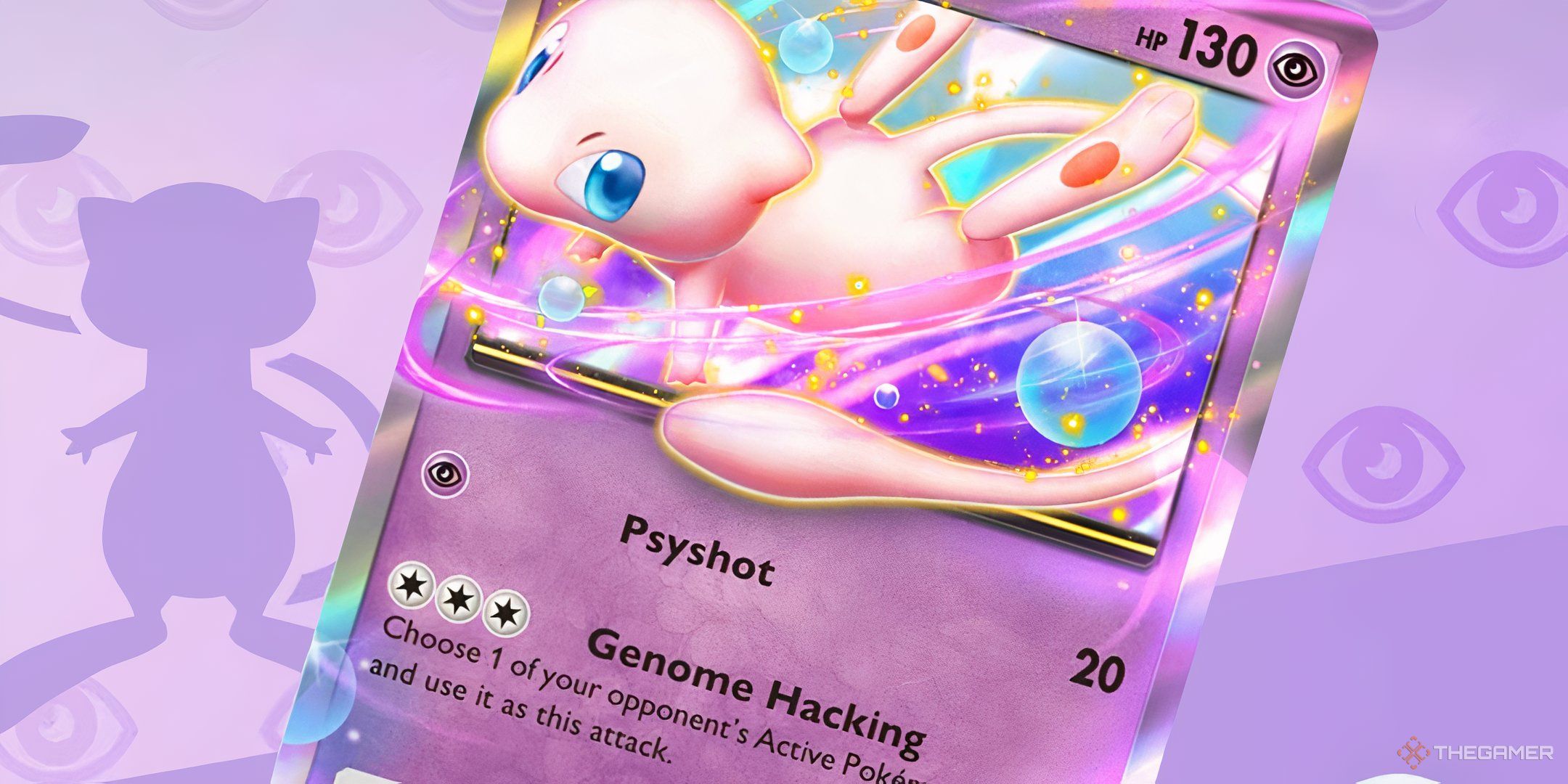 Mew ex card against a Mew Template for Pokemon TCG Pocket.