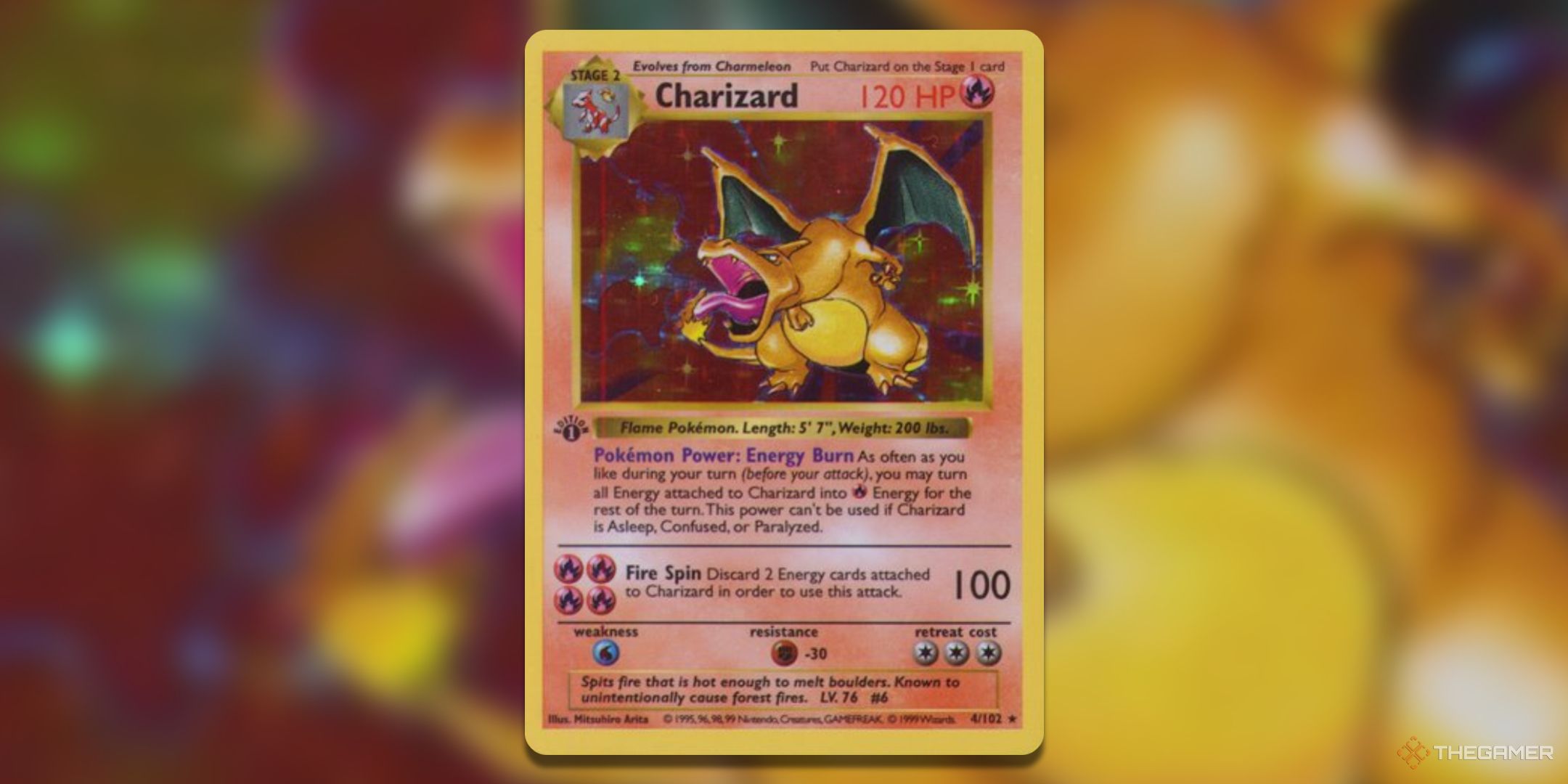 Mitsuhiro Arita's Charizard Pokemon TCG card art.