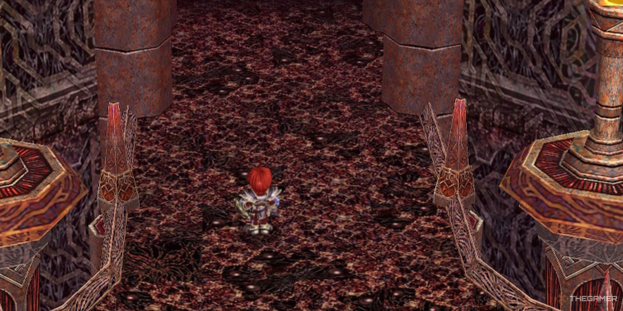 adol standing at the exit of the dark shrine in ys memoire the oath in felghana.