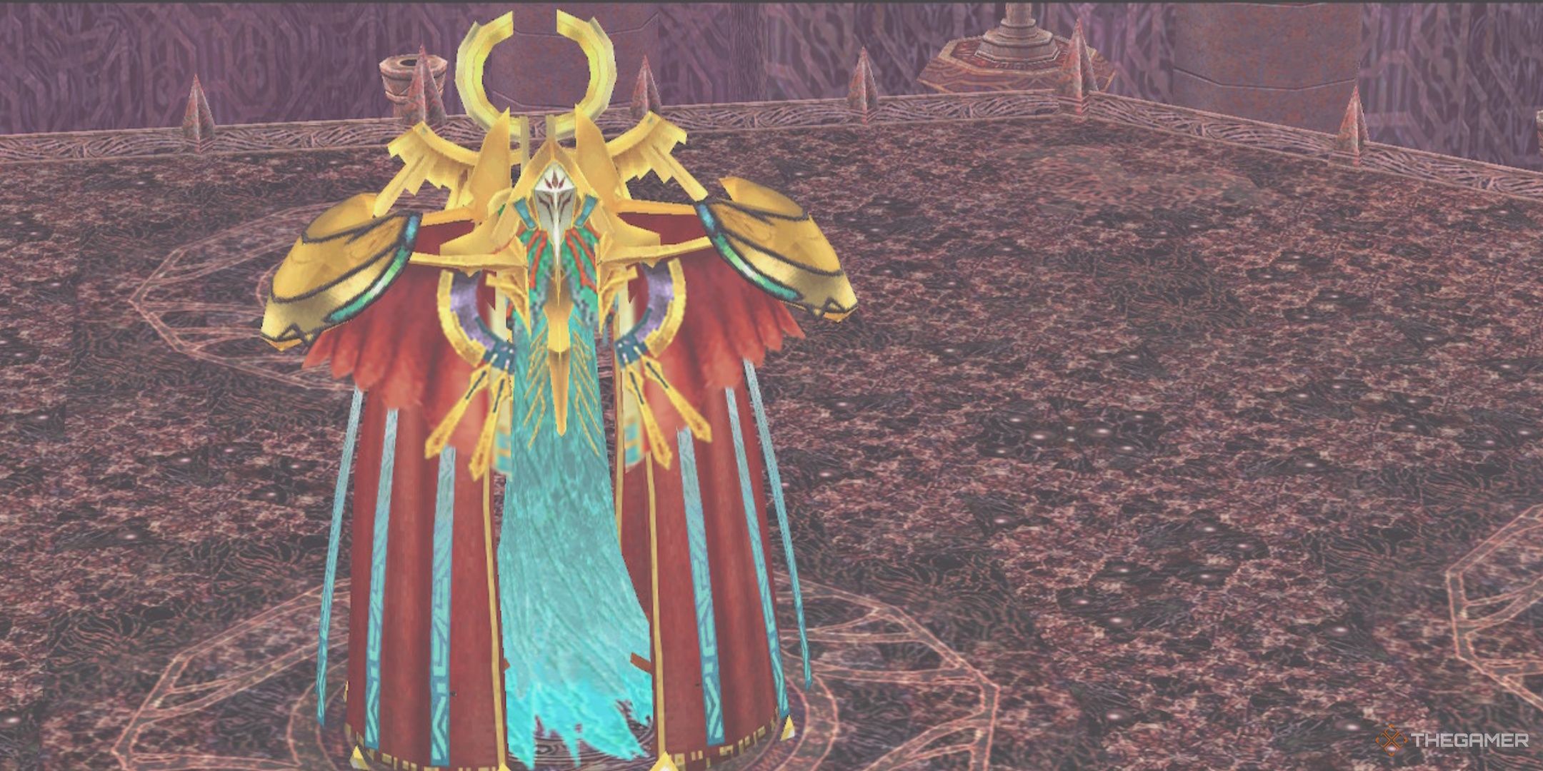 Dark Bishop garland as he appears in his boss fight in the dark shrine in ys memoire the oath in felghana.