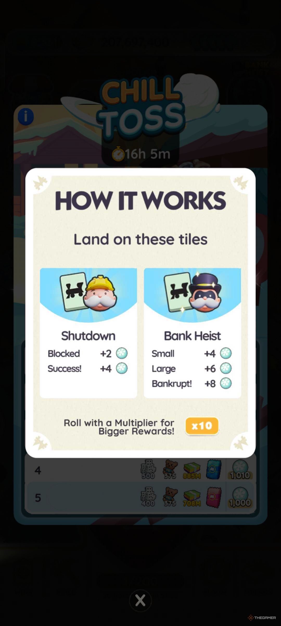 Monopoly Go. Chill Toss How To Play Page.