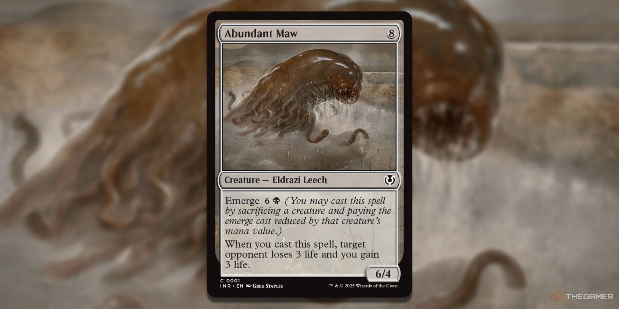 کارت MTG Abundant Maw با هنر در پس زمینه