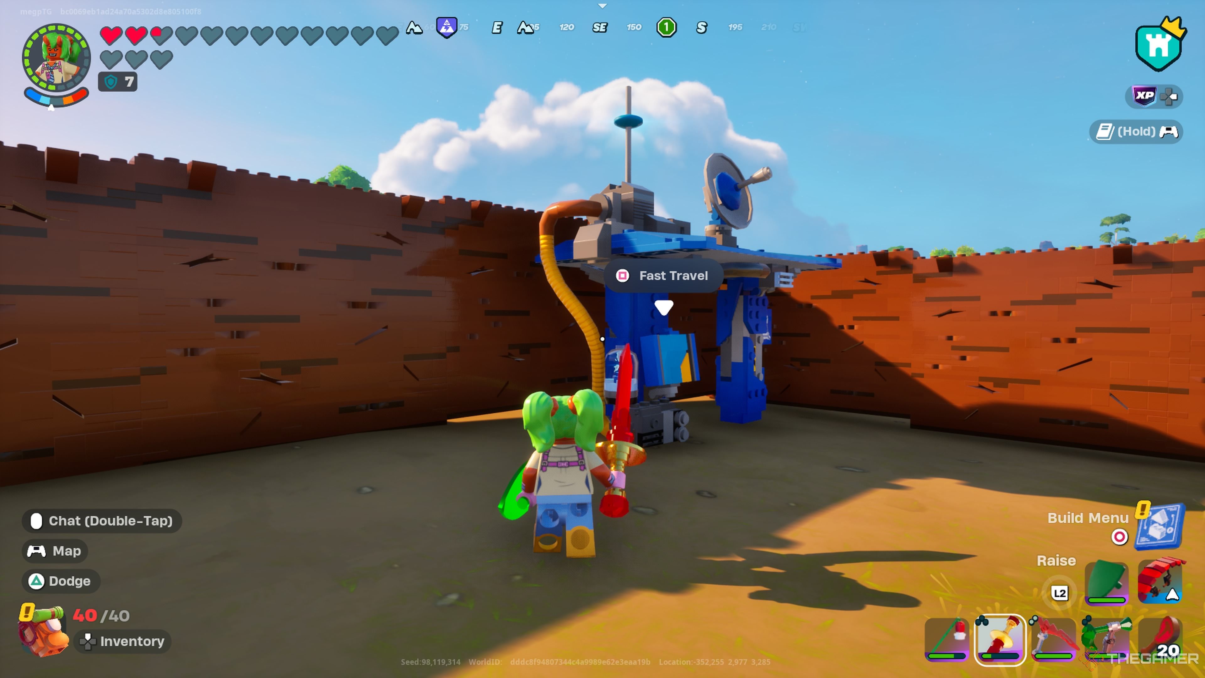 Near a Bus Station in Lego Fortnite Odyssey.