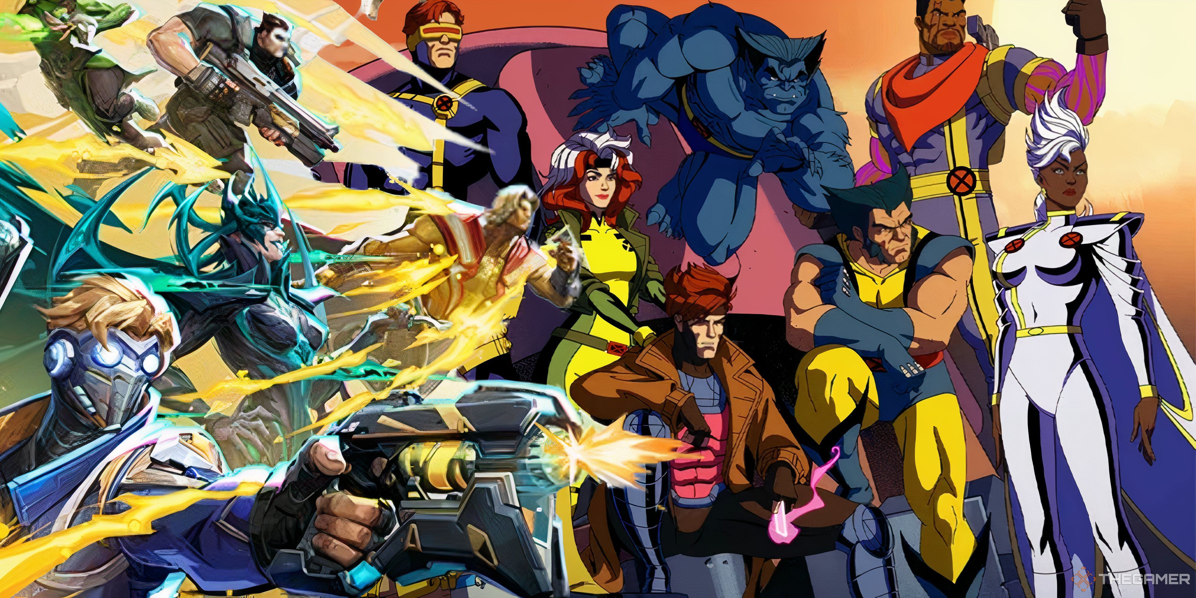 marvel rivals characters attacking the cast of x-men 97.