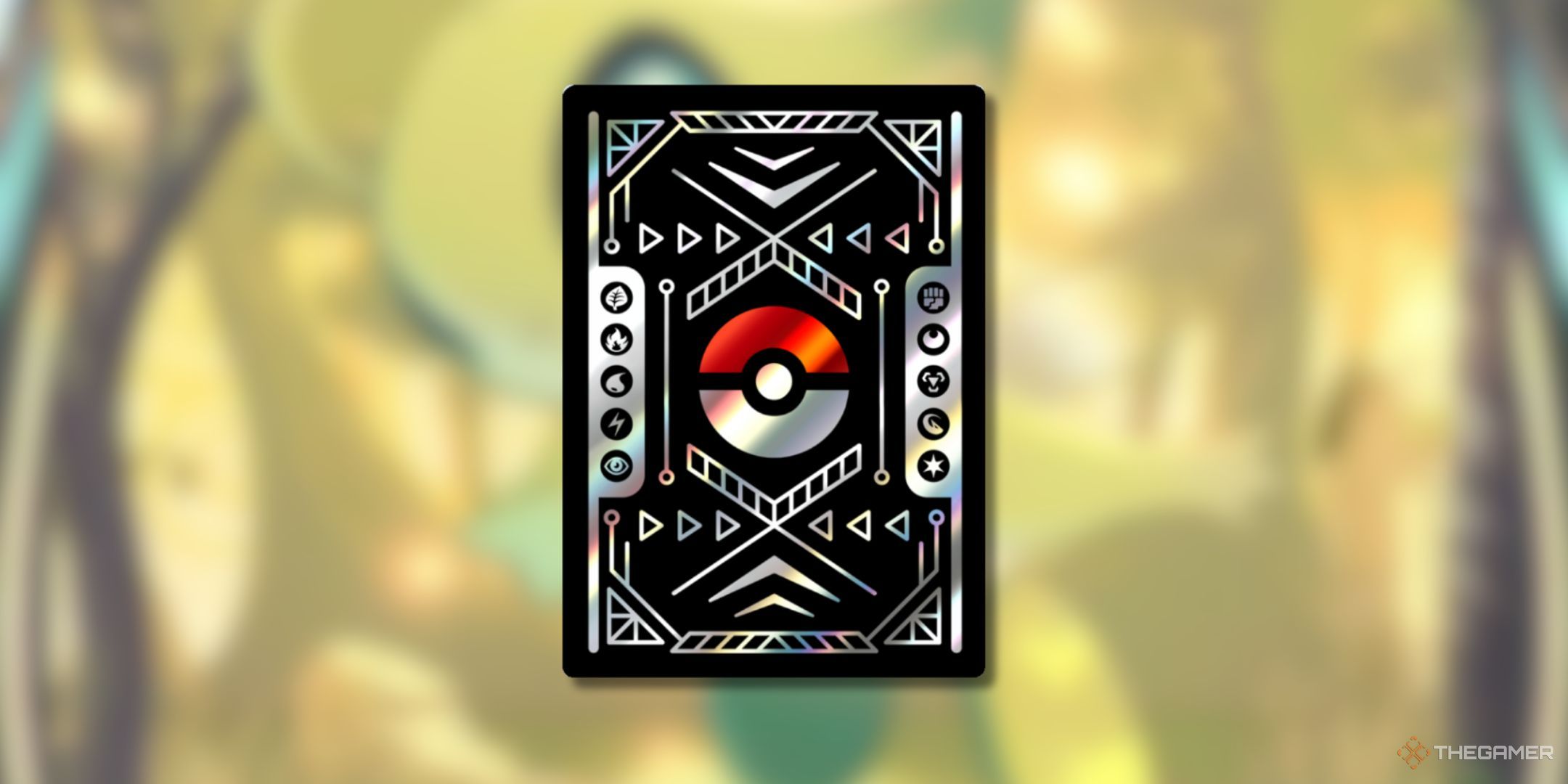 Pokemon Trading Card Game Pocket Special set 01 card sleeve on a blurred background.