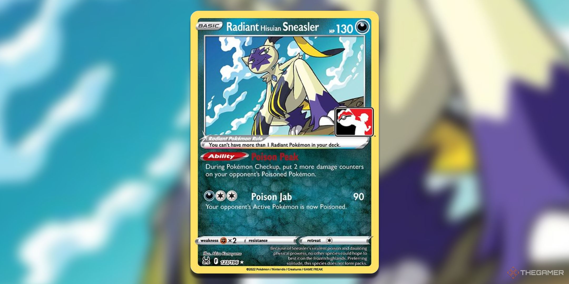 Prize Pack Radiant Hisuian Sneasler Pokemon TCG card art.