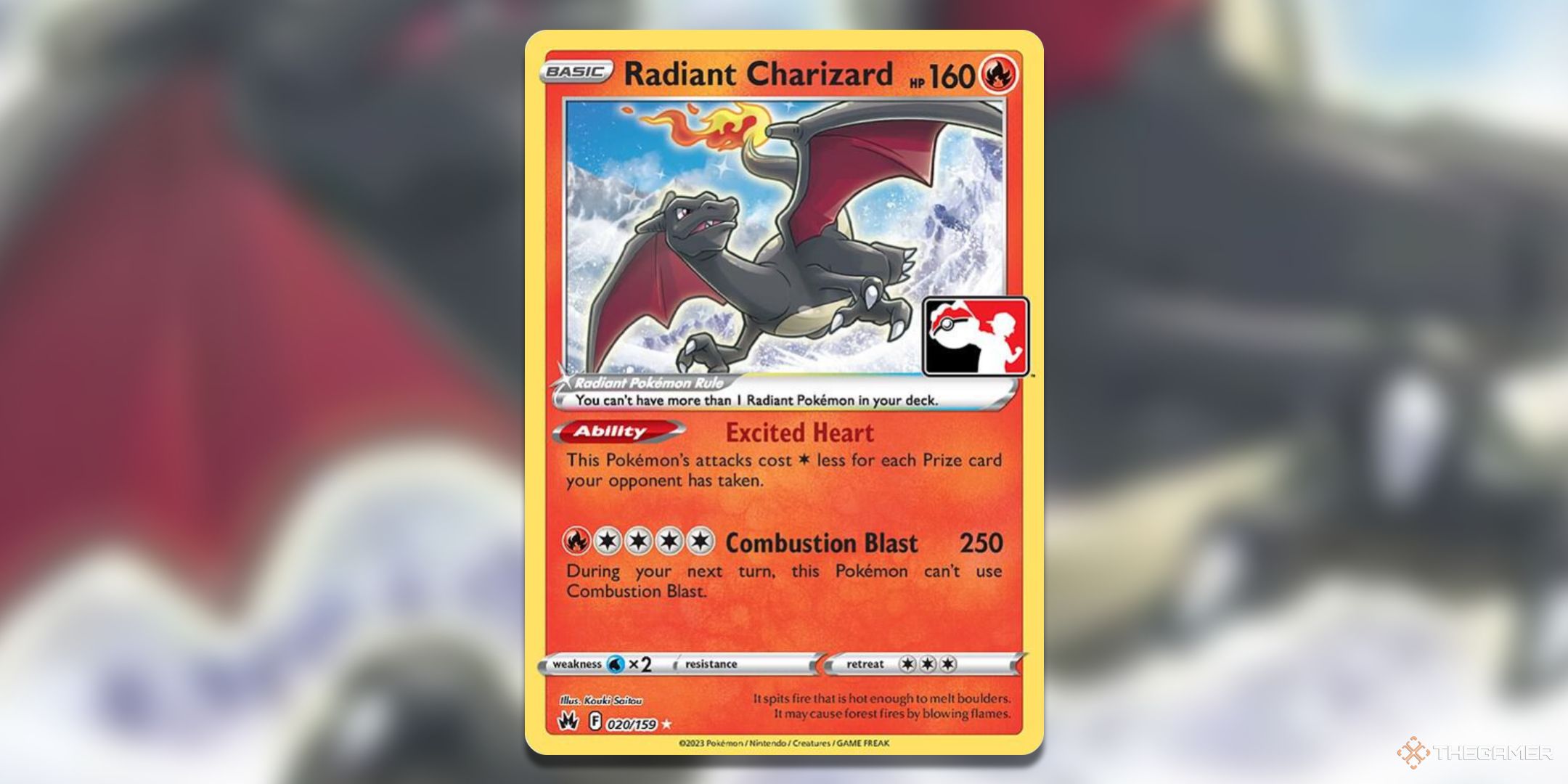Prize Series Radiant Charizard Pokemon TCG card art.